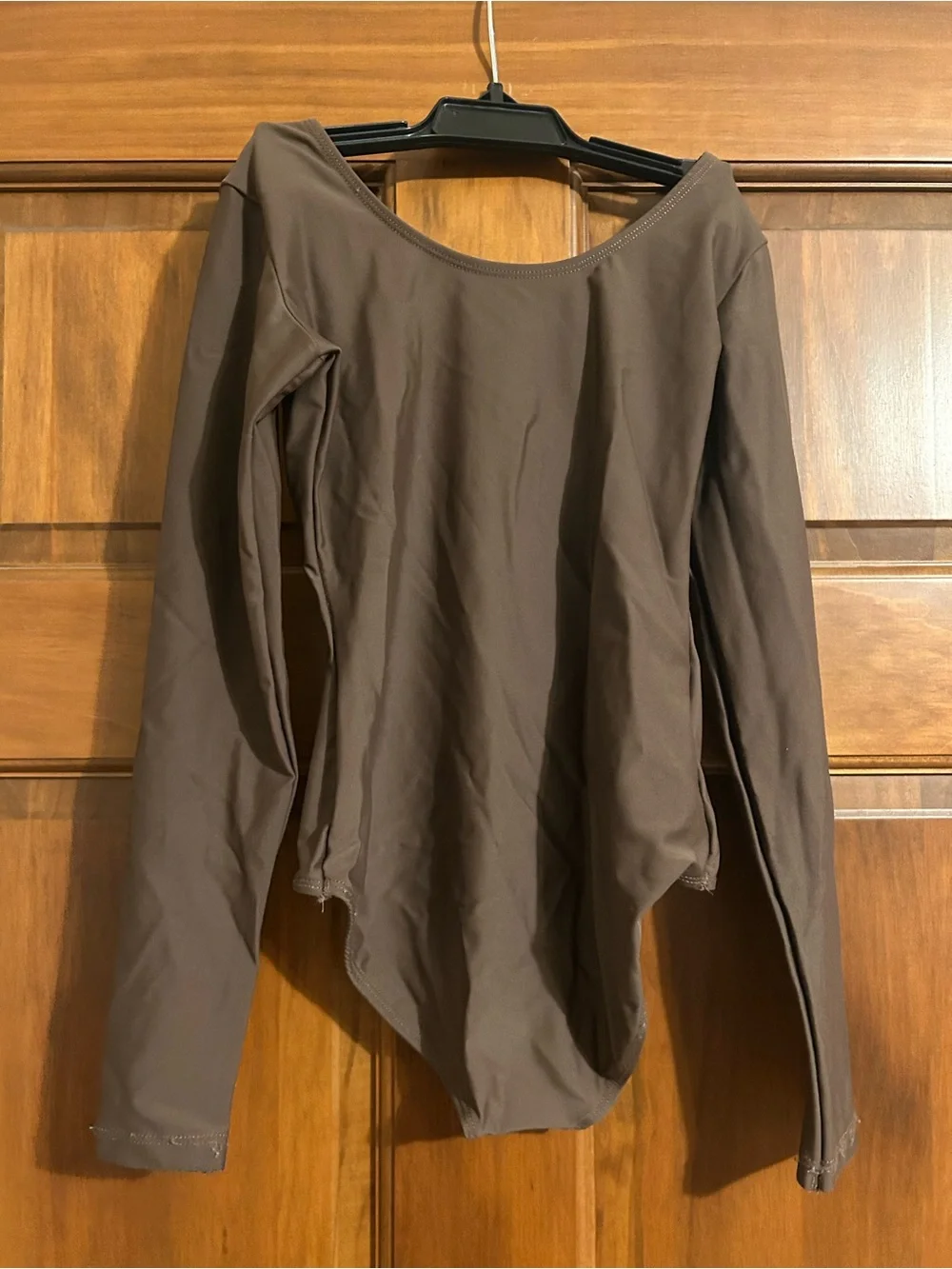 Kids Long Sleeve One-Piece Bodysuit in Brown